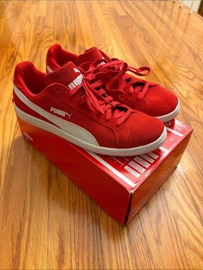 Puma Orange-Red Suede Classic Suede Unisex Sneakers